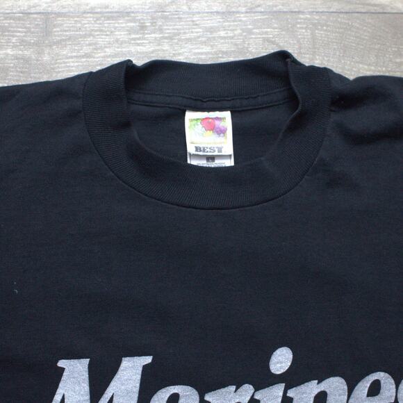Vintage 90s ‘ Marines ’ Black T-Shirt Fruit of the loom Size L - Picture 4 of 5